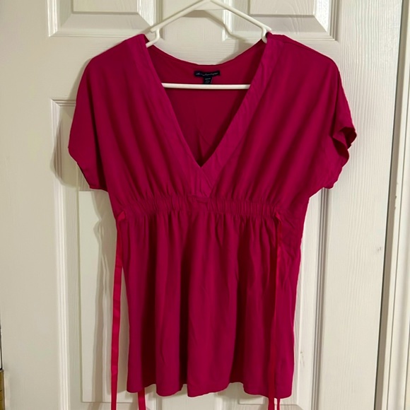 Retro American Eagle Outfitters Pink V Neck - Picture 5 of 9